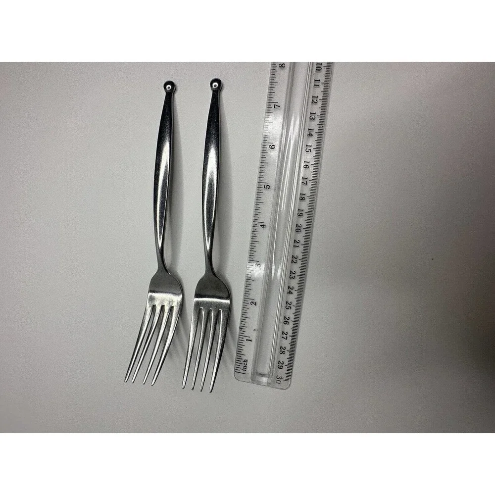 Faberware Circle Dot Stainless Flatware Replacement 2‎ Dinner Forks